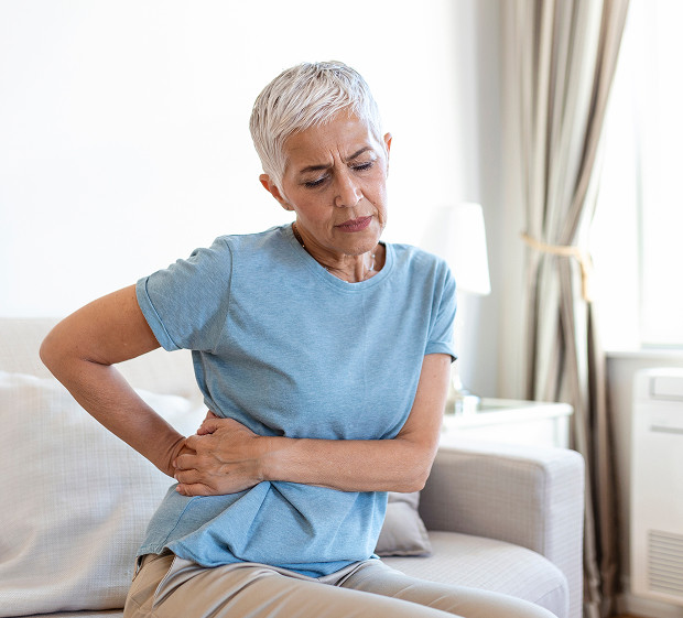 Schematic representation of the urinary system in the presence of kidney stones