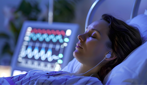 A patient at an ENT appointment before laser surgery to treat snoring.