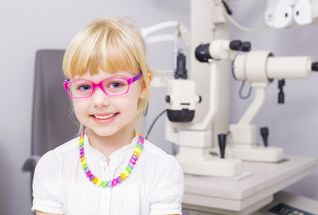 A pediatric ophthalmology office in Moscow with vision testing equipment.